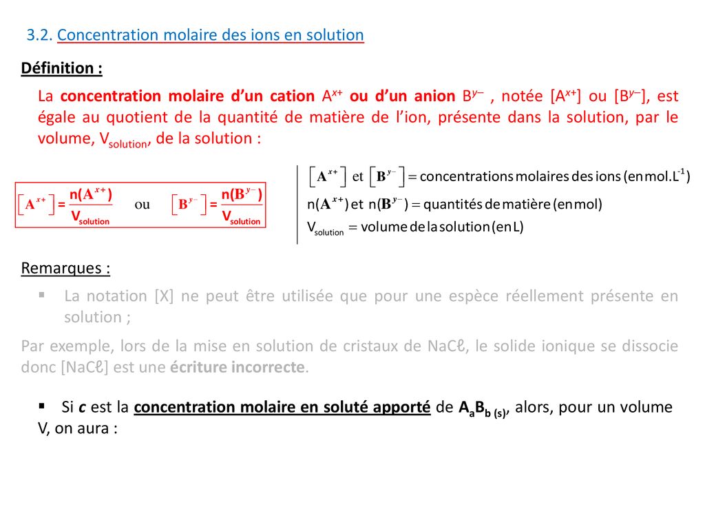 Découvrir 60 imagen concentration effective des ions formule fr